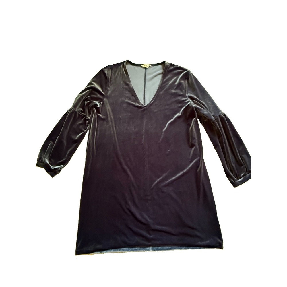 Madewell‎ Twilight Blue Velvet Balloon Sleeve Dress Size XL